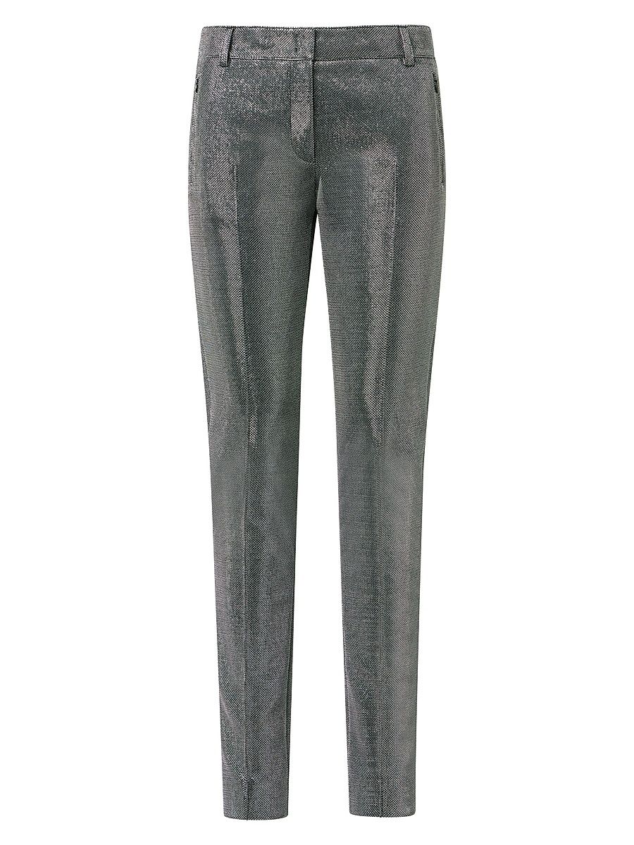 Women's Fabia Metallic Birdseye Pants - Brushed Steel - Size 16