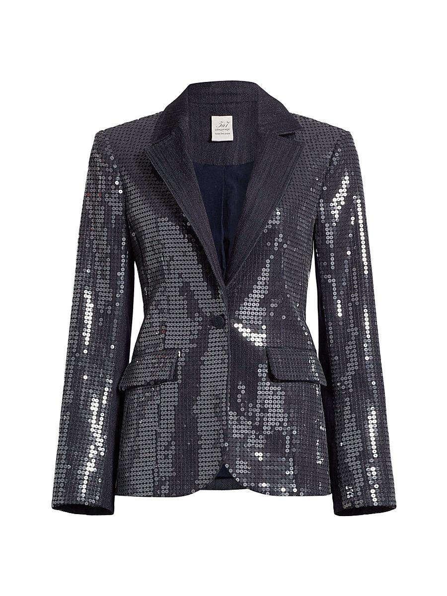Women's Skyla Sequined Blazer - Indigo Clear - Size 16