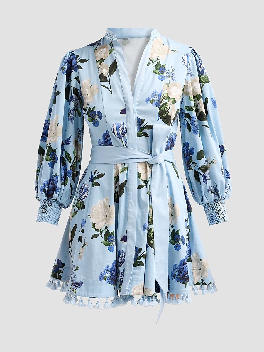Women's Lucy Belted Mini Shirtdress - Fly Away - Size 4