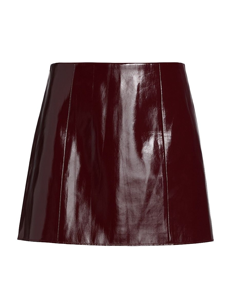 Women's Knox Faux Leather Miniskirt - Burgundy - Size Small