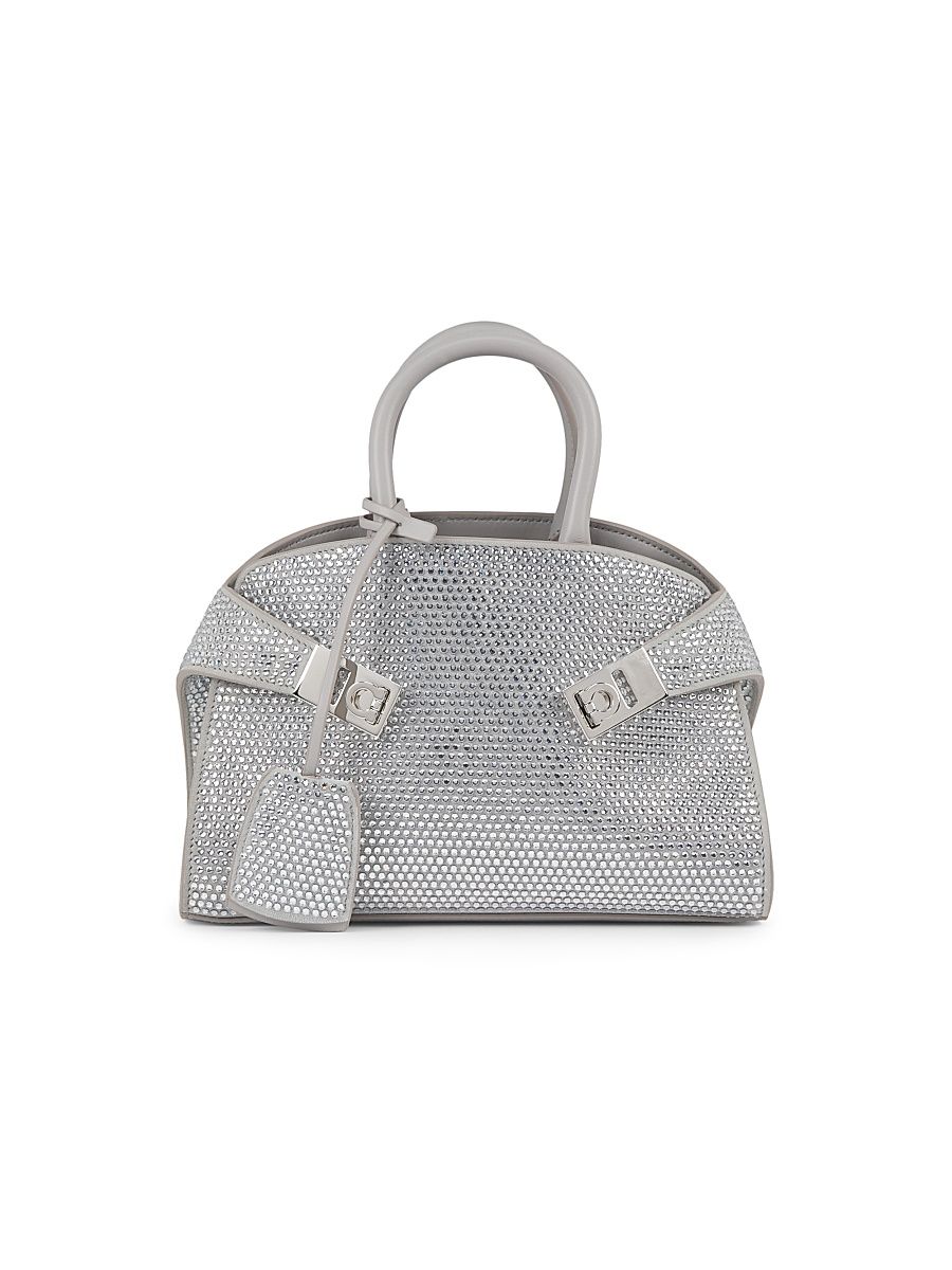 Women's Mini Hug Embellished Leather Crossbody Bag - Perla