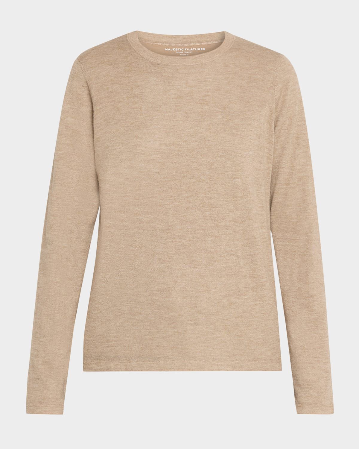 Cashmere Melange-Knit Crewneck