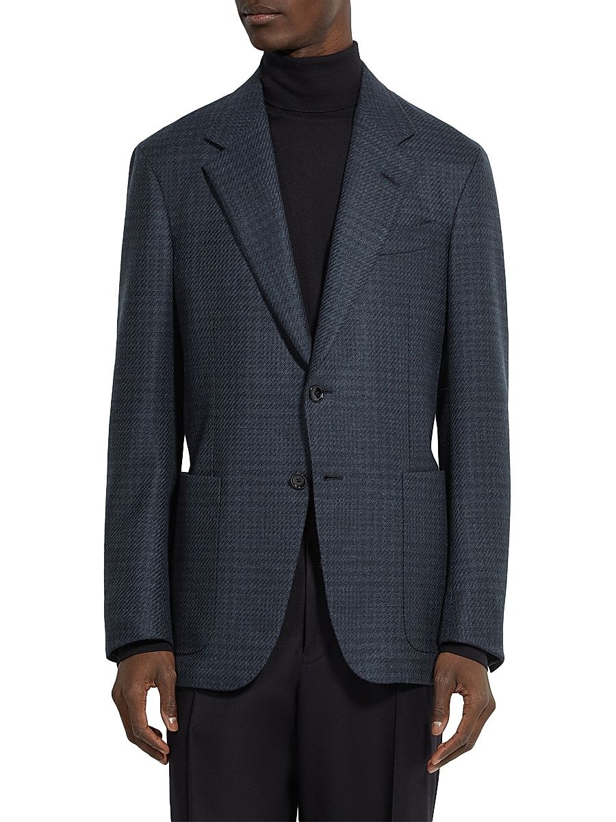 Men's Oasi Cashmere Jacket - Blue - Size 44