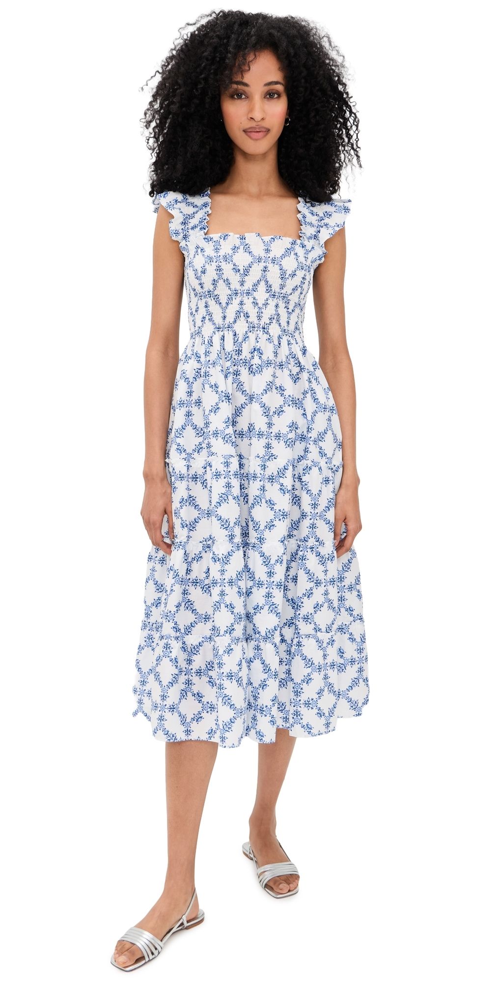 Hill House Home The Ellie Nap Dress Marigold Block Blue XXL