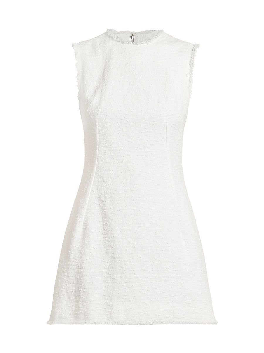 Women's Rachel Cotton A-Line Minidress - Bianco Ottico - Size 8