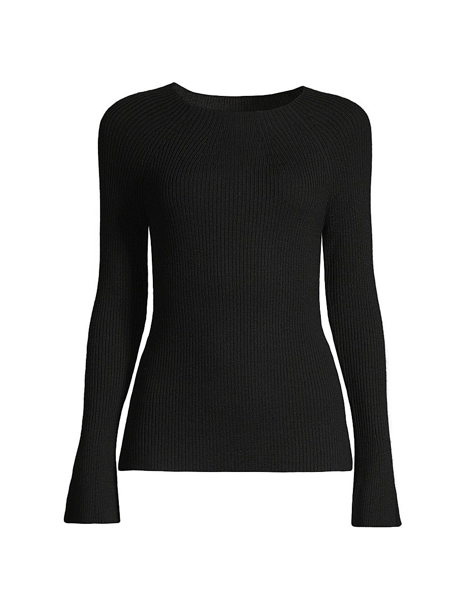 Women's Mercer Ribbed Boat neck Sweater - Black - Size XL