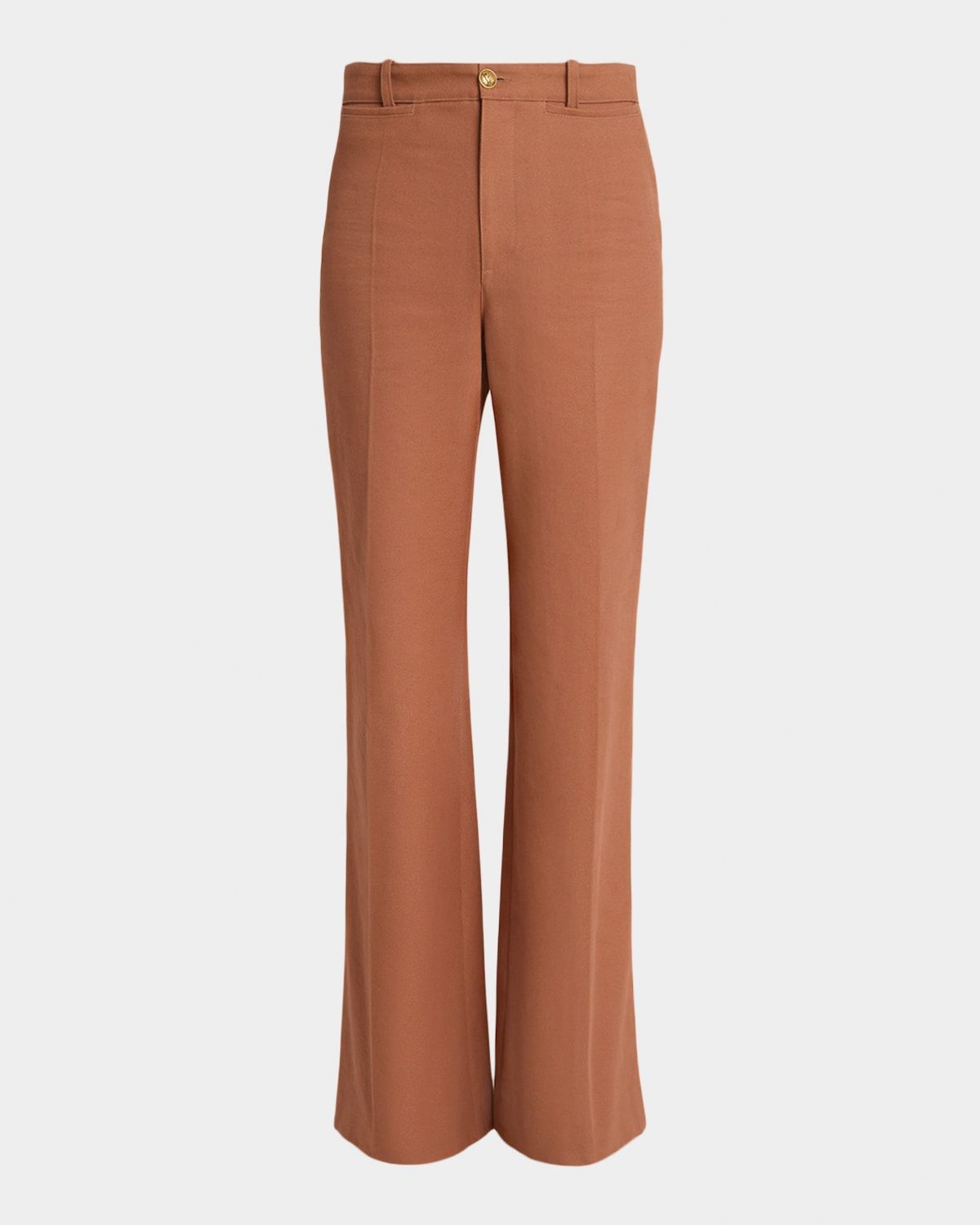 Mid-Rise Organic Cotton Canvas Flare Pants