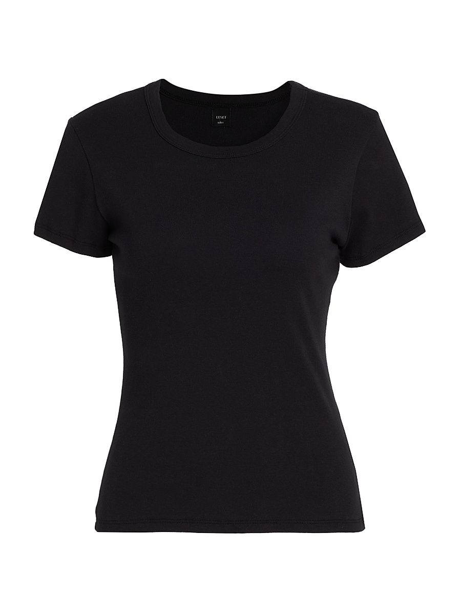 Women's Nando Slim Fit Cotton T-Shirt - Black - Size XL