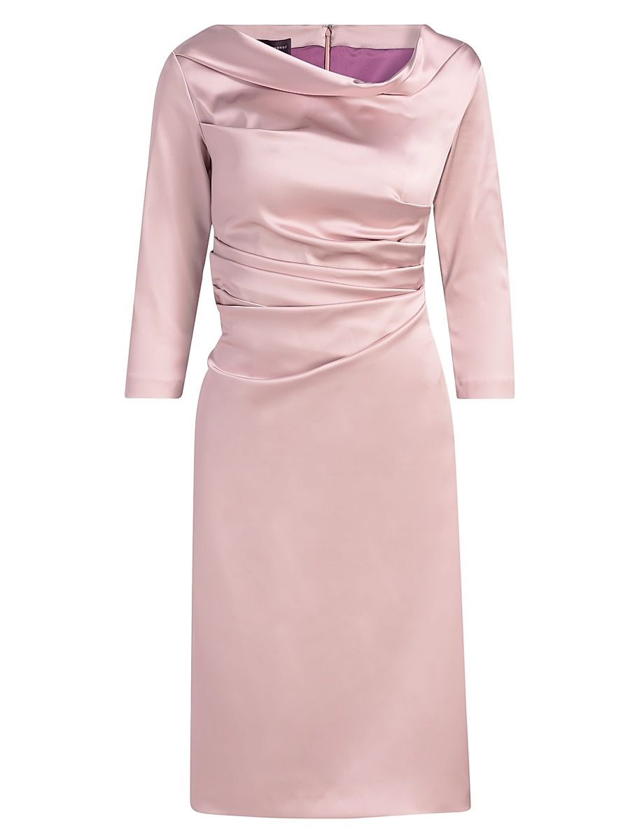 Women's Satin Gathered Cocktail Dress - Marble - Size 16