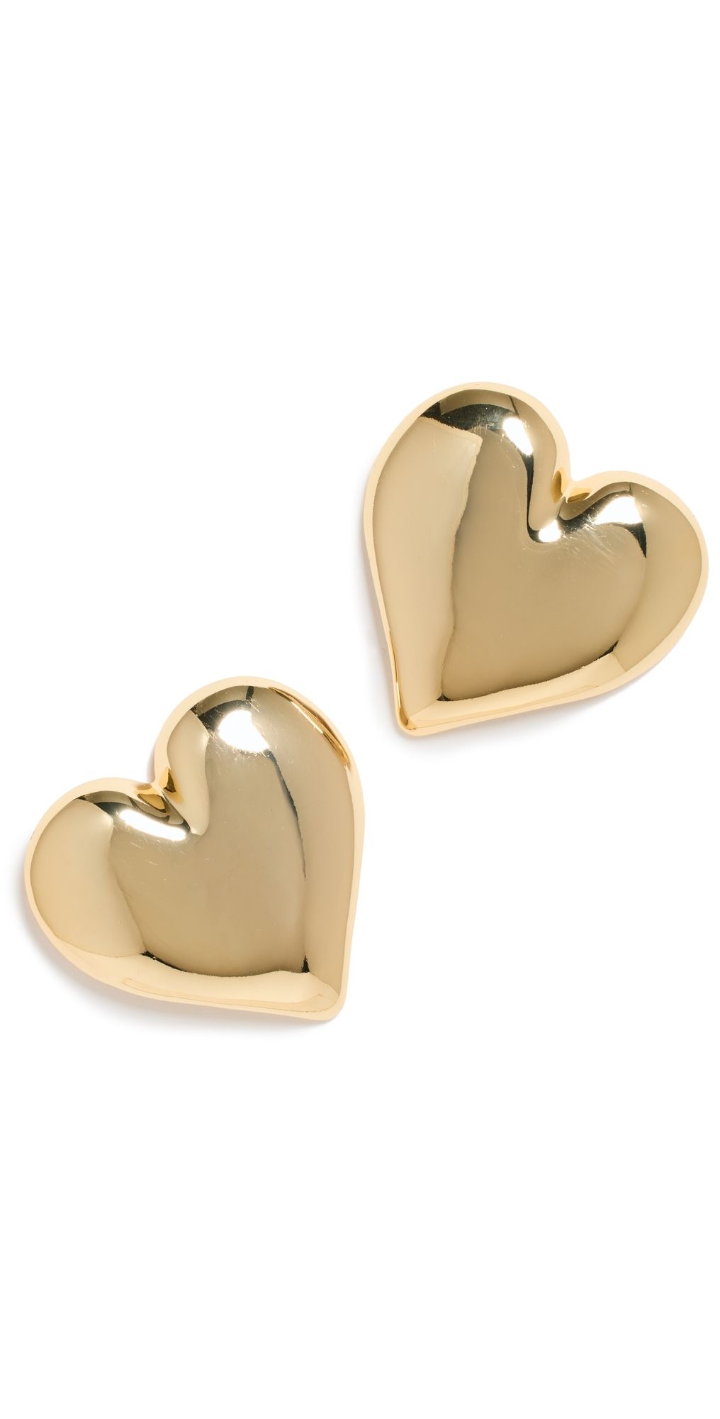 By Adina Eden Puffy Chunky Heart Stud Earrings Silver One Size