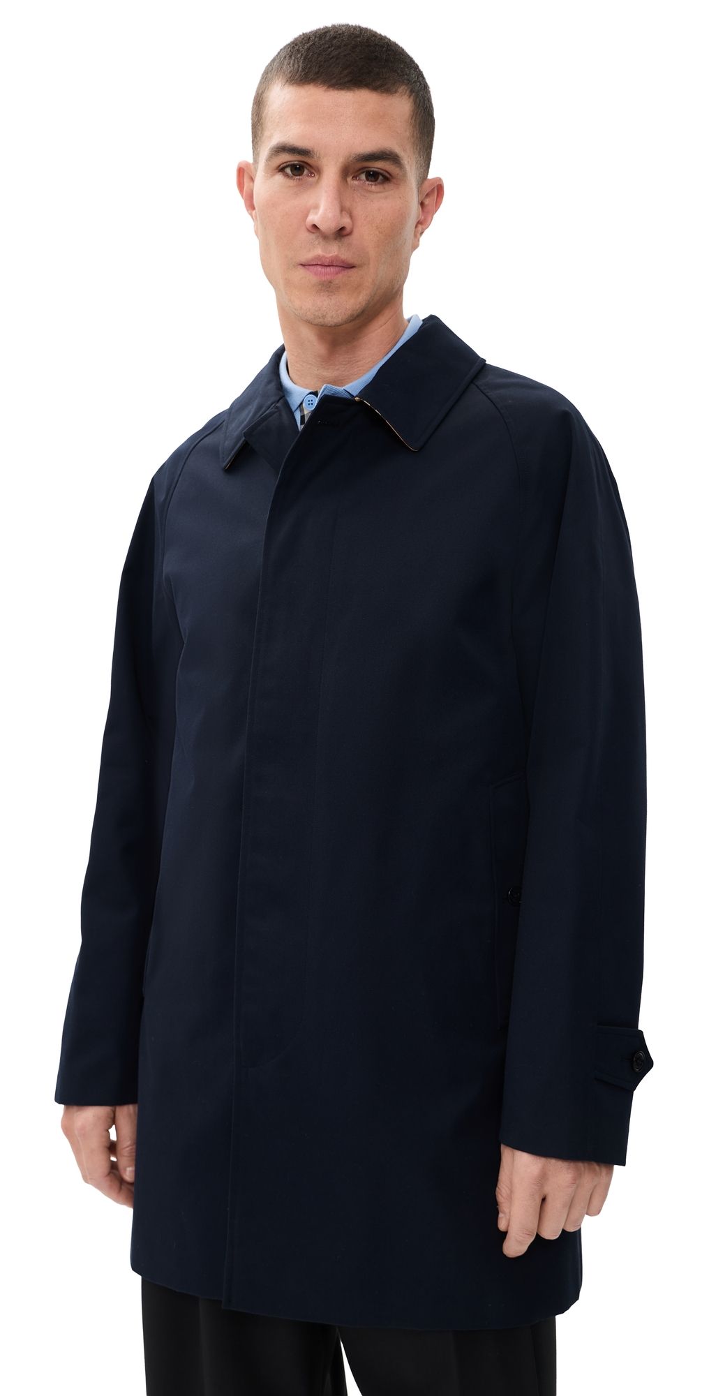 Burberry Camden Short Rain Coat Coal Blue 46