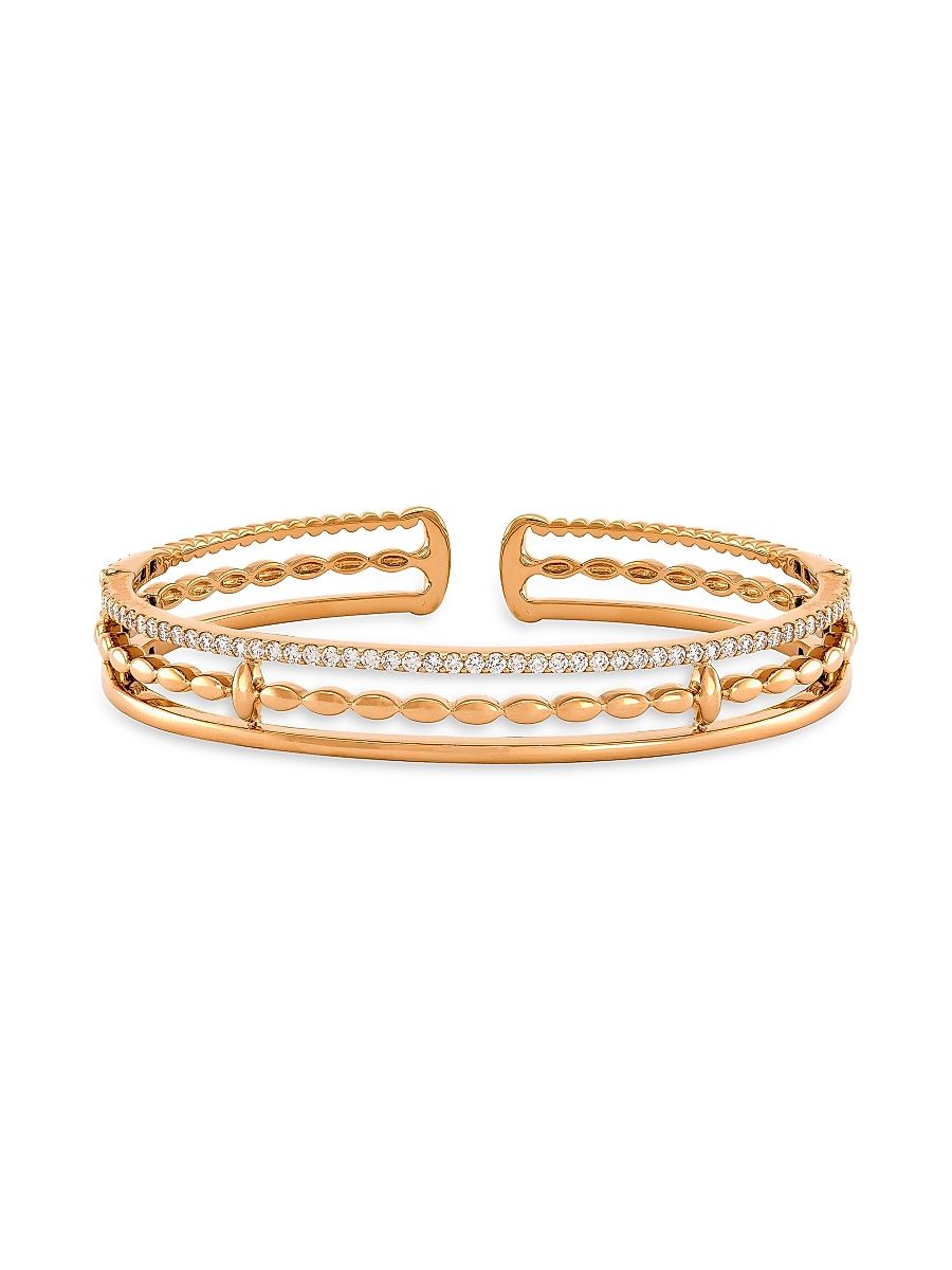 Women's My Etho II 18K Rose Gold & 0.79 TCW Diamond Cuff - Rose Gold