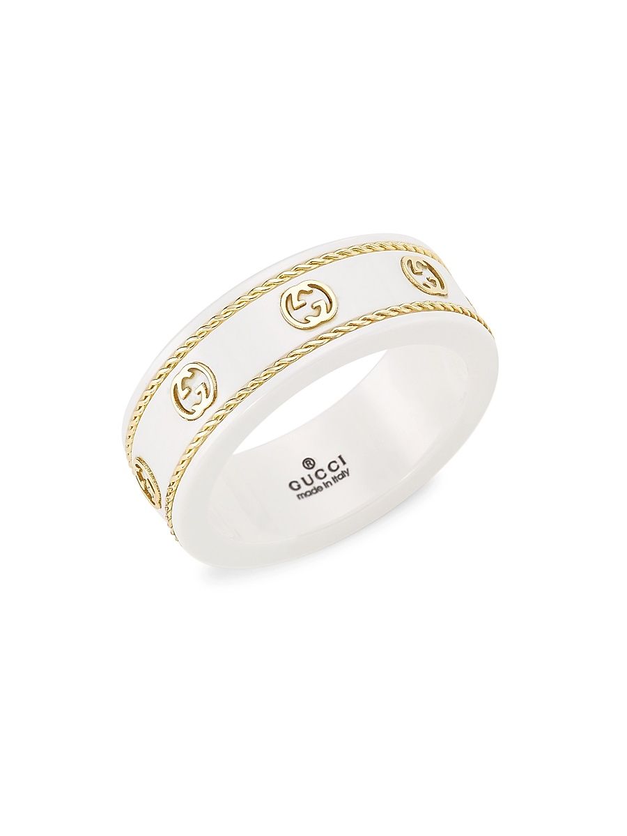 Women's Icon Ring in Yellow Gold and Zirconia - Gold - Size 6.25