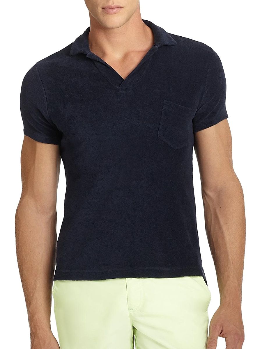 Terry Cotton Polo - Navy - Size Medium