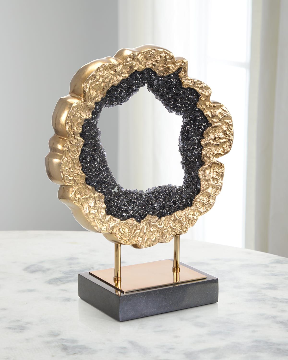 Black Geode Sculpture