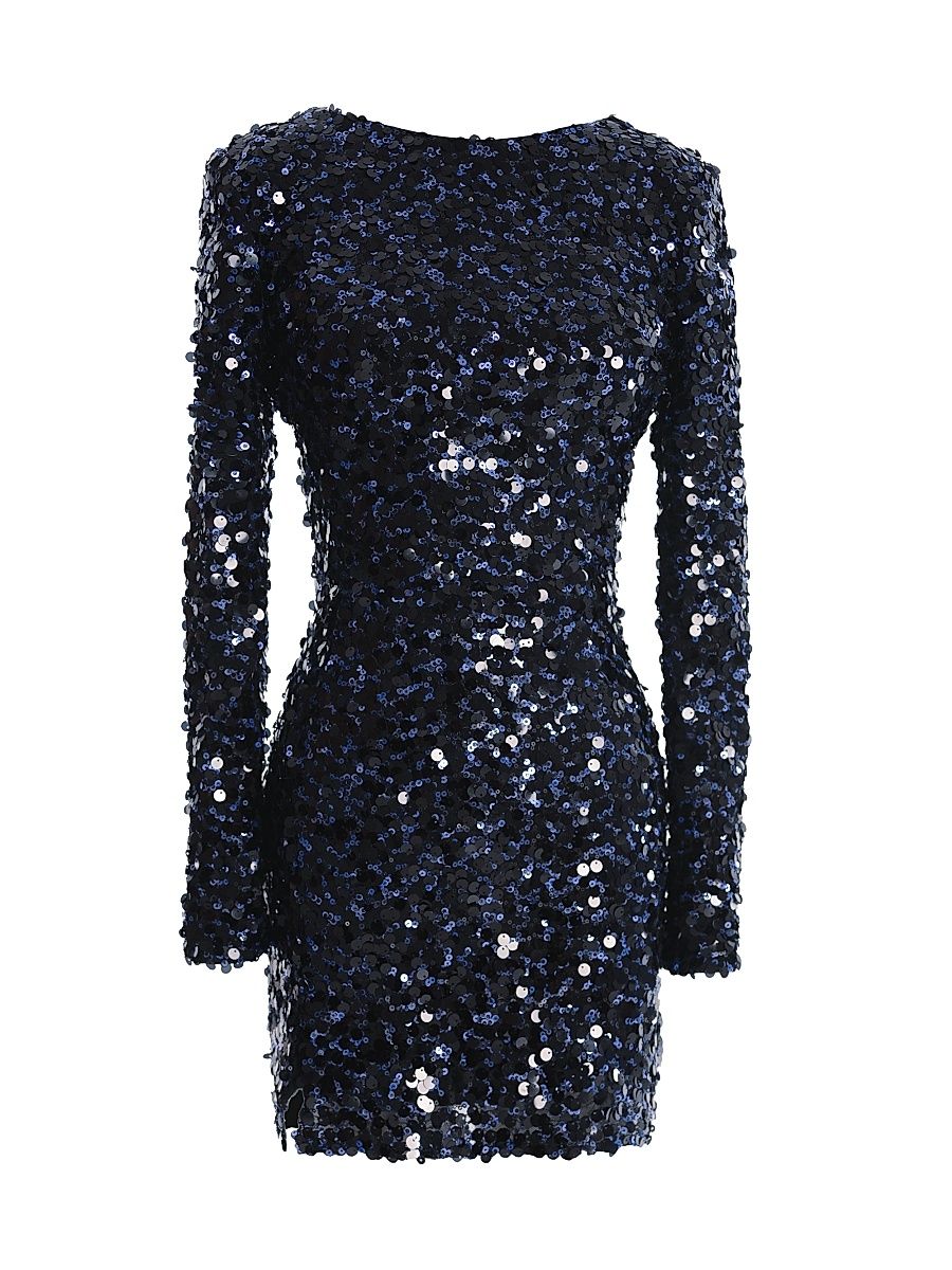 Women's Nathalia Sequined Minidress - Navy Multi - Size XXL
