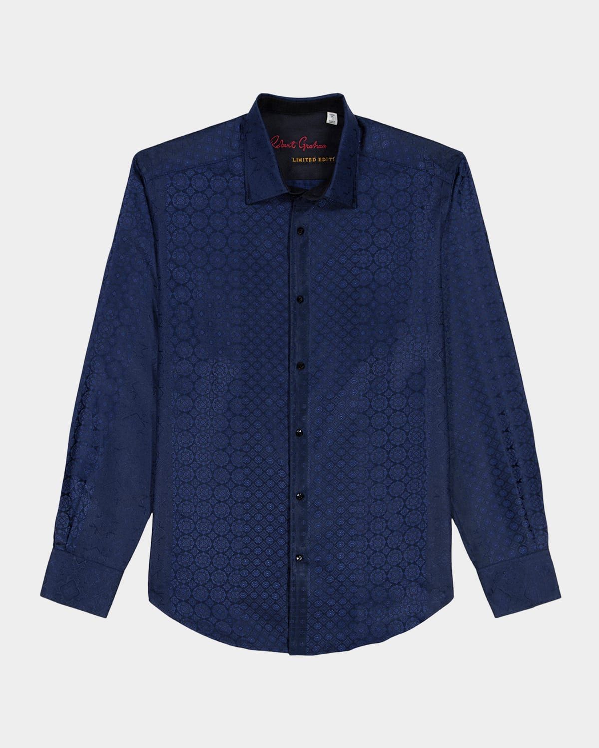 Men & apos;s Noble Touch Silk Jacquard Button-Down Shirt
