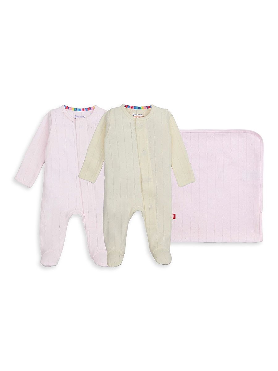 Baby Girl's 3-Piece Cotton Pointelle Gift Set - Size 3 Months