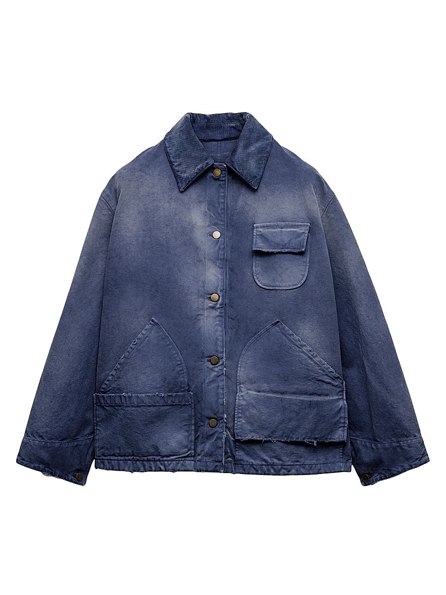 Women's Canvas Trucker Jacket - Blue - Size 2