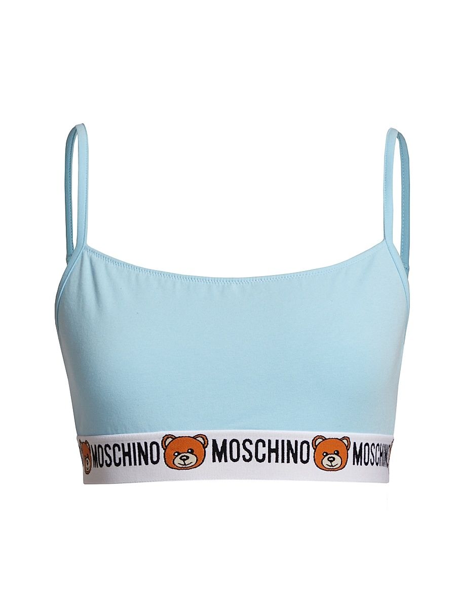 Women's Underbear Logo Band Cotton Bralette - Light Blue - Size Medium