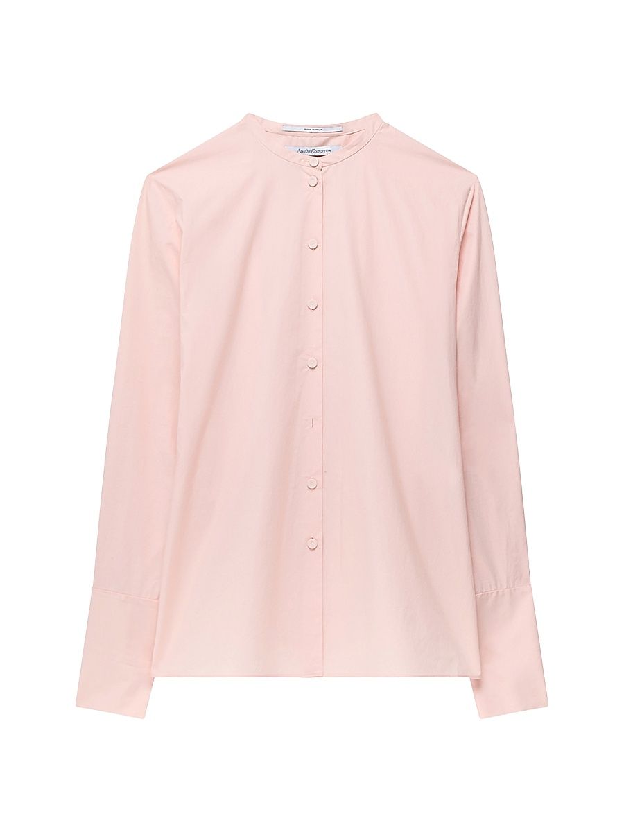 Women's Collarless Blouse - Lotus Pink - Size 14
