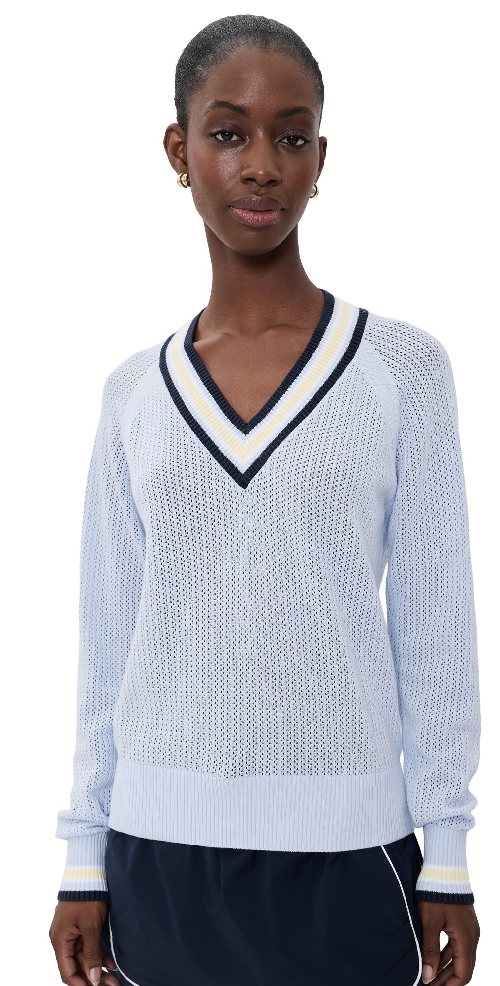 Varley Maurice V Neck Sweater XENON BLUE XS