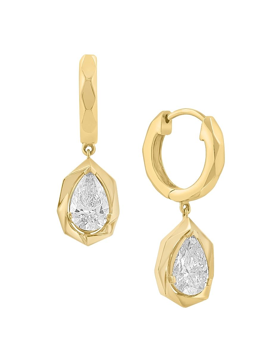 Women's 14K Yellow Gold & 1.50 TCW Diamond Drop Earrings - Yellow Gold