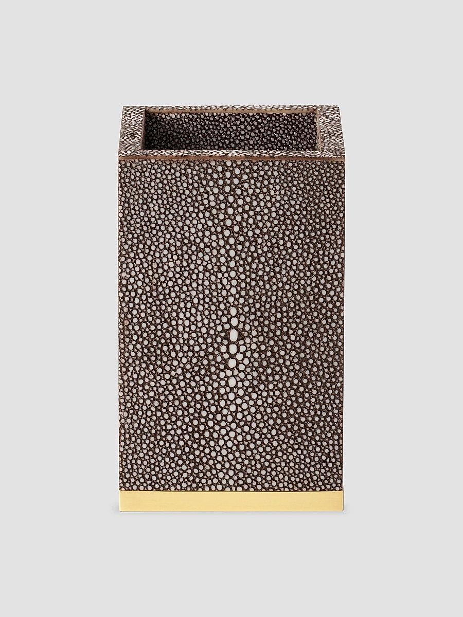AERIN Shagreen Pencil Cup - Chocolate