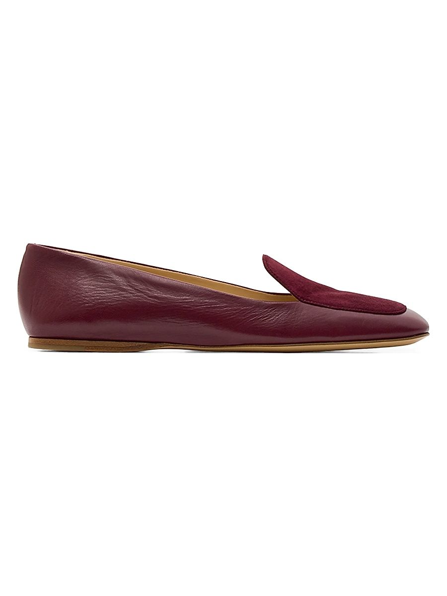 Women's Aveda Leather & Suede Loafers - Bordeaux - Size 12
