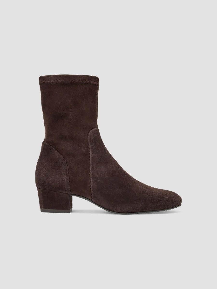 Aquatalia Women's Stassi 40MM Suede Ankle Booties - Espresso Suede - Size 5