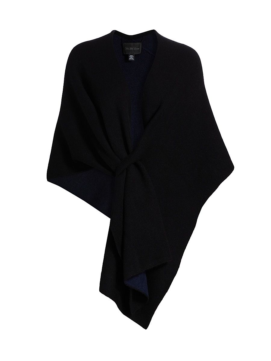 Women's COLLECTION Loop Thru Double Face Wrap - Black Navy