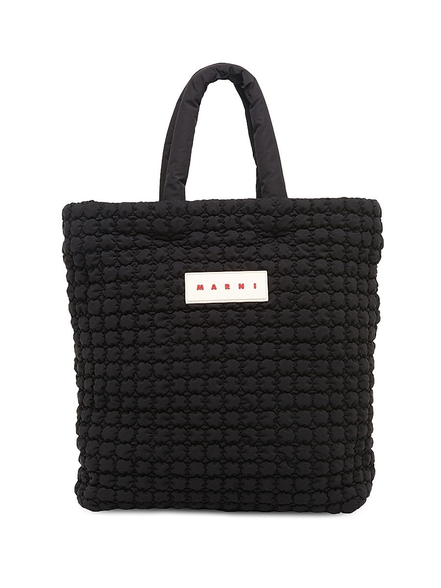 Men's Logo Quilted Tote - Black