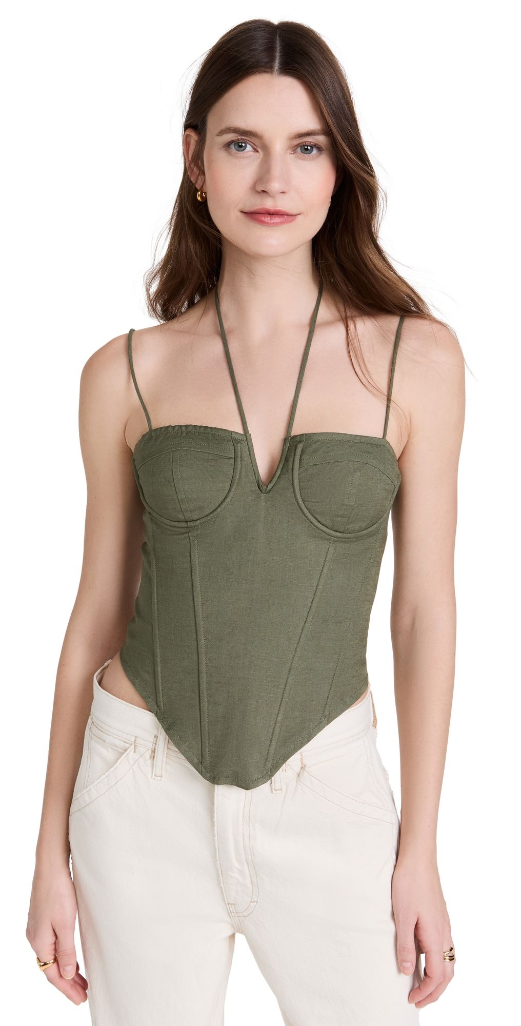 Lioness Del Gato Corset Top Khaki XXS