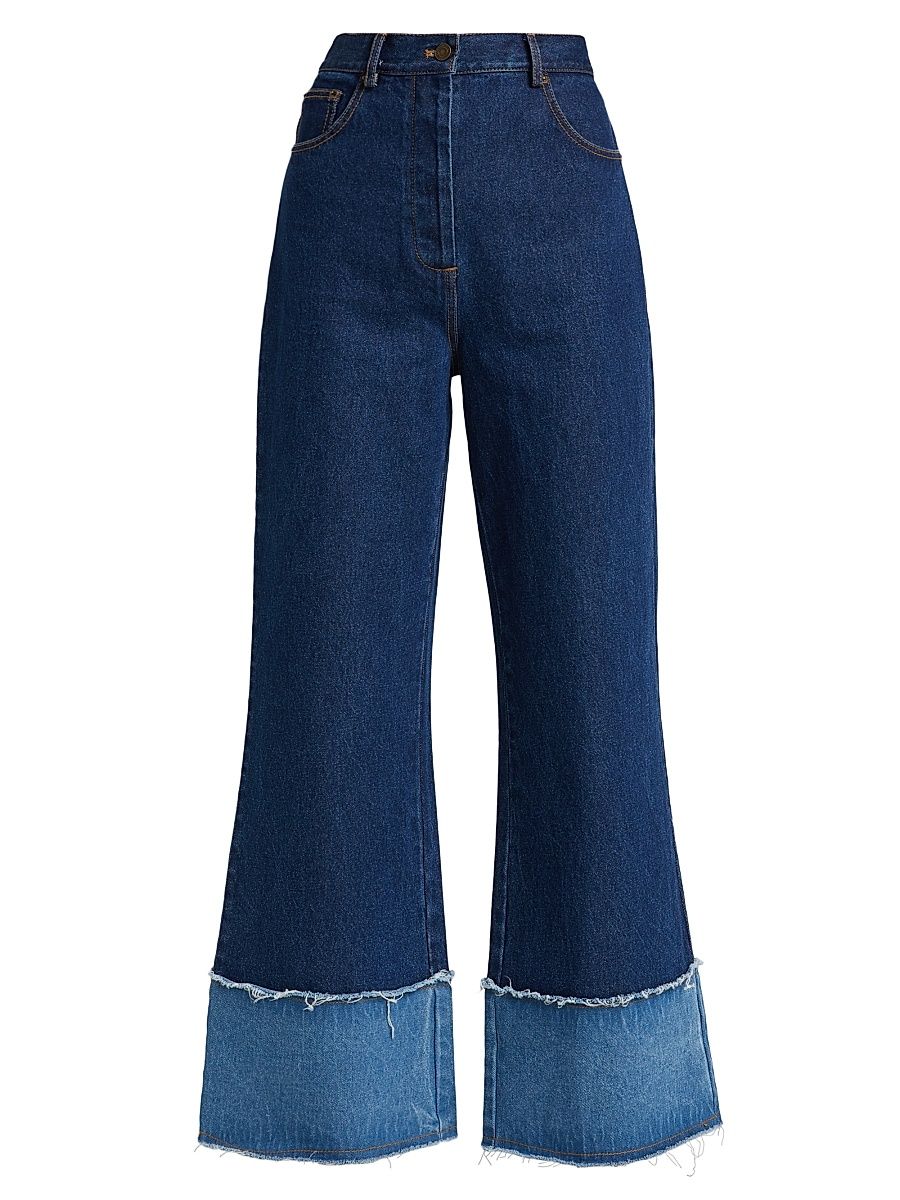 Women's Stevi Wide-Leg Cuff Jeans - Indigo - Size 8