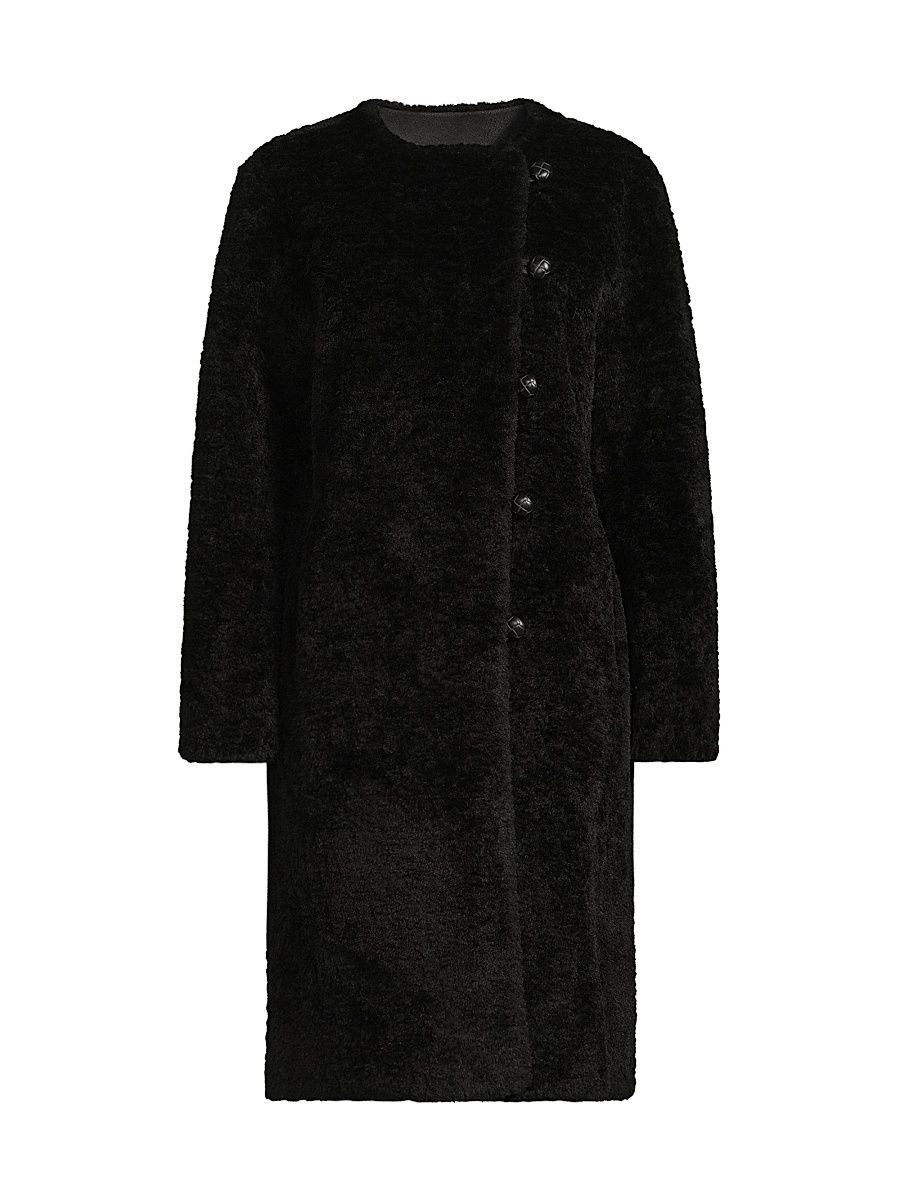 Women's Sami Faux-Shearling Coat - Black - Size XL