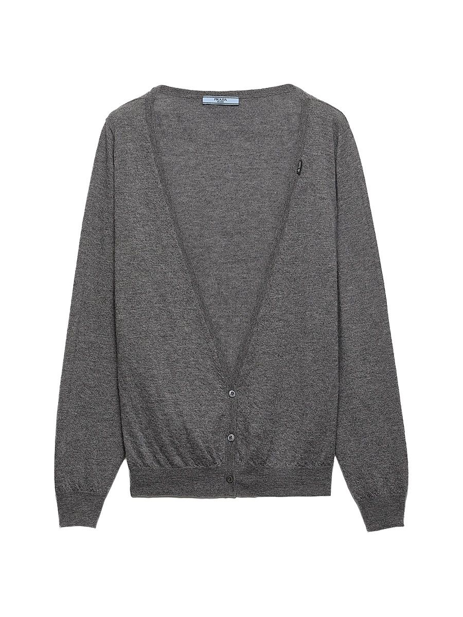 Women's Cashmere Cardigan - Grey - Size 8