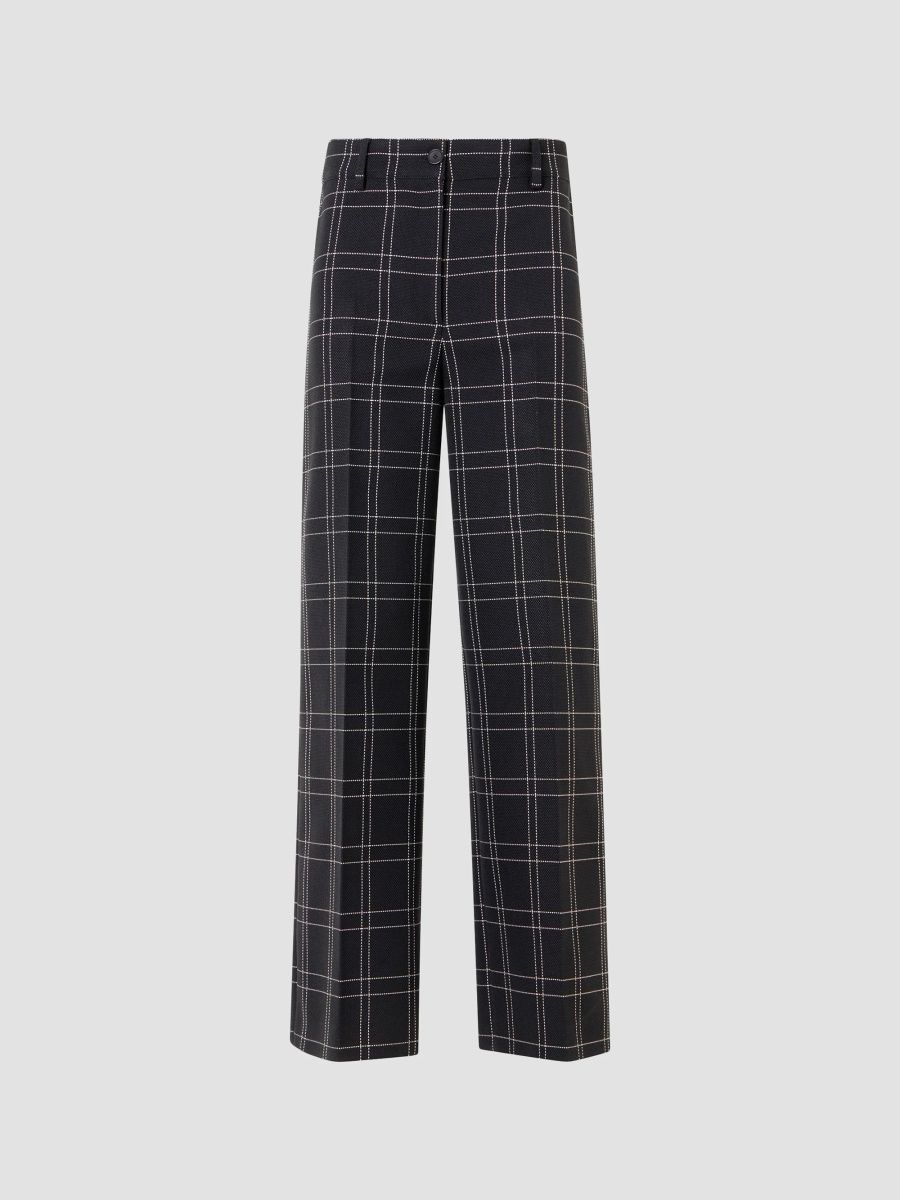 Akris punto Women's Chiara Checked Crop Pants - Black Cream - Size 16