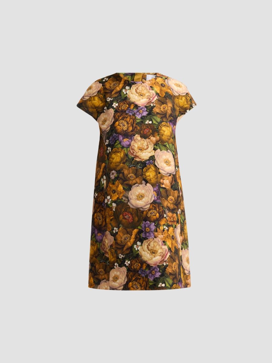 Adam Lippes Women's Agata Floral Wool & Silk Mini Dress - Gold Floral - Size 12