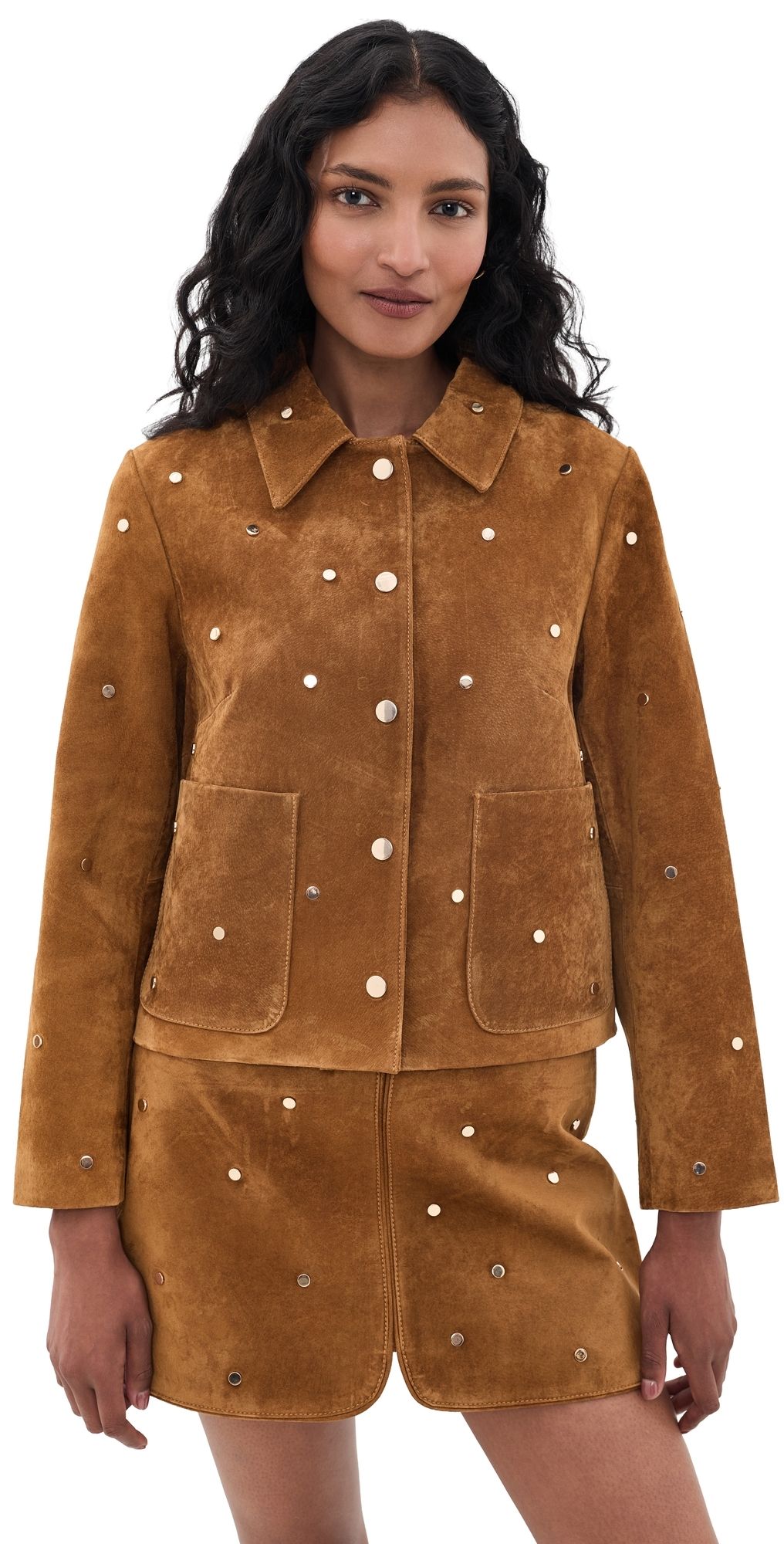 Hunter Bell Hanlin Suede Jacket Saddle XS