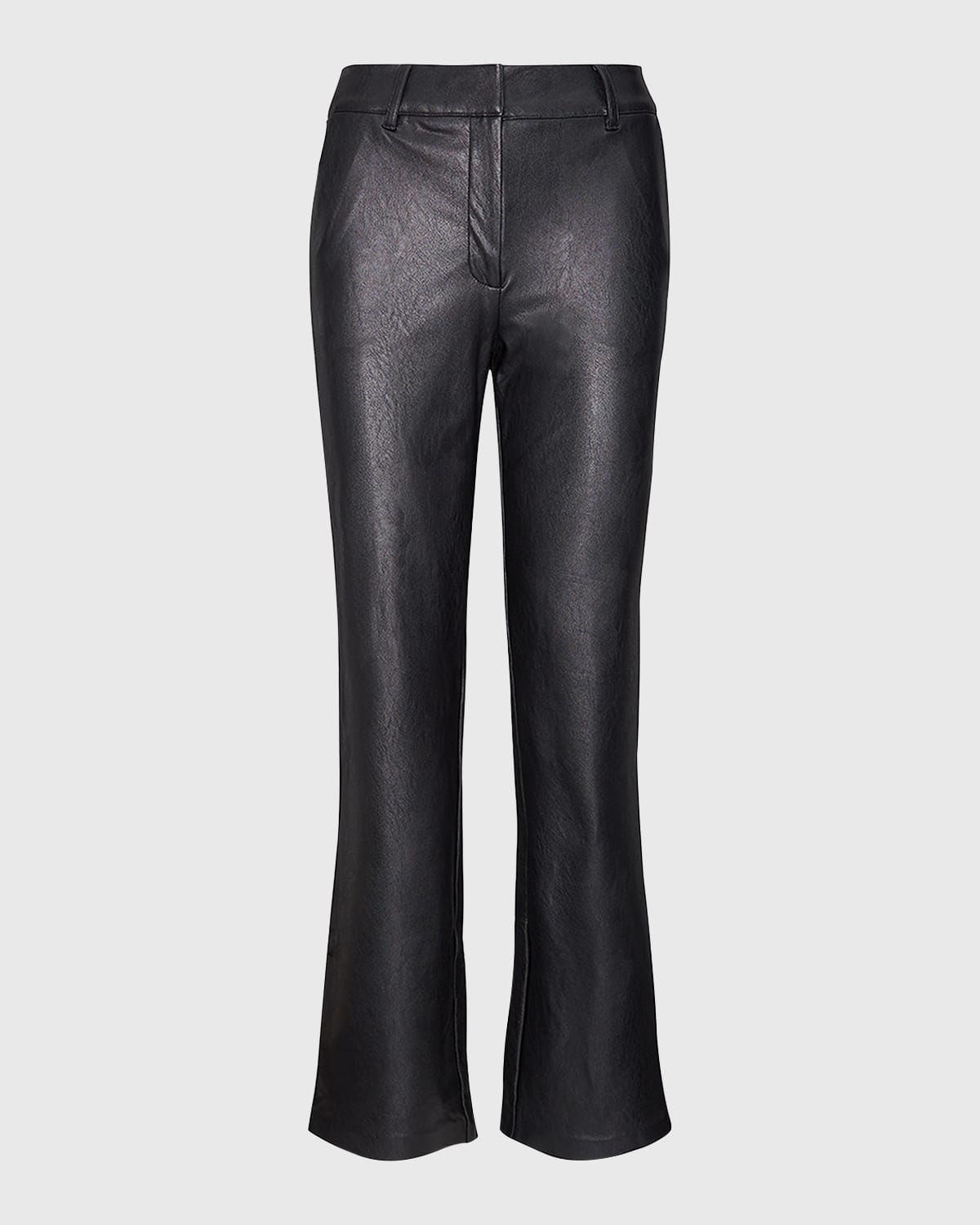 Faux-Leather Full-Length Trousers