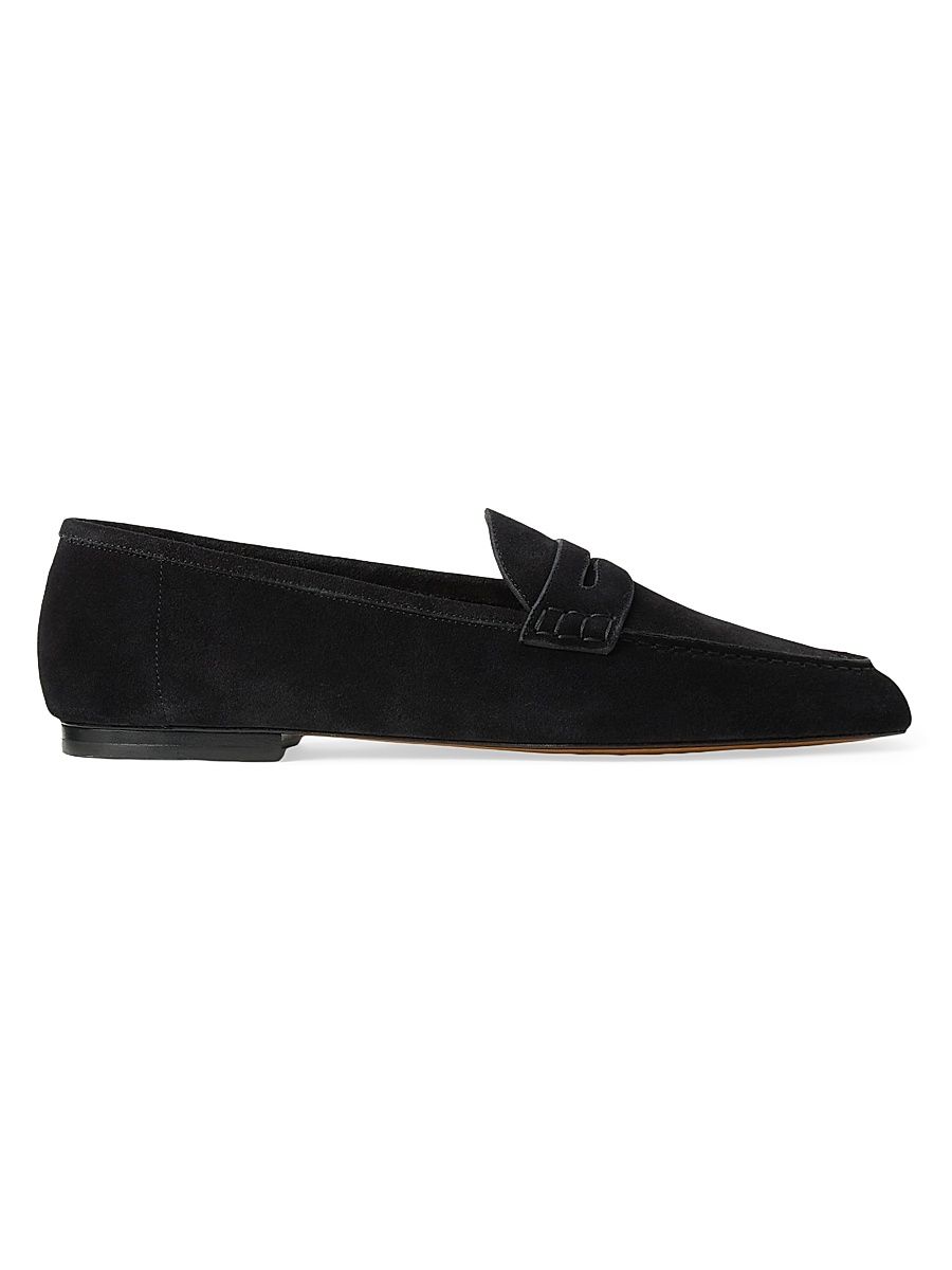 Men's Collins Suede Penny Loafers - Black - Size 11