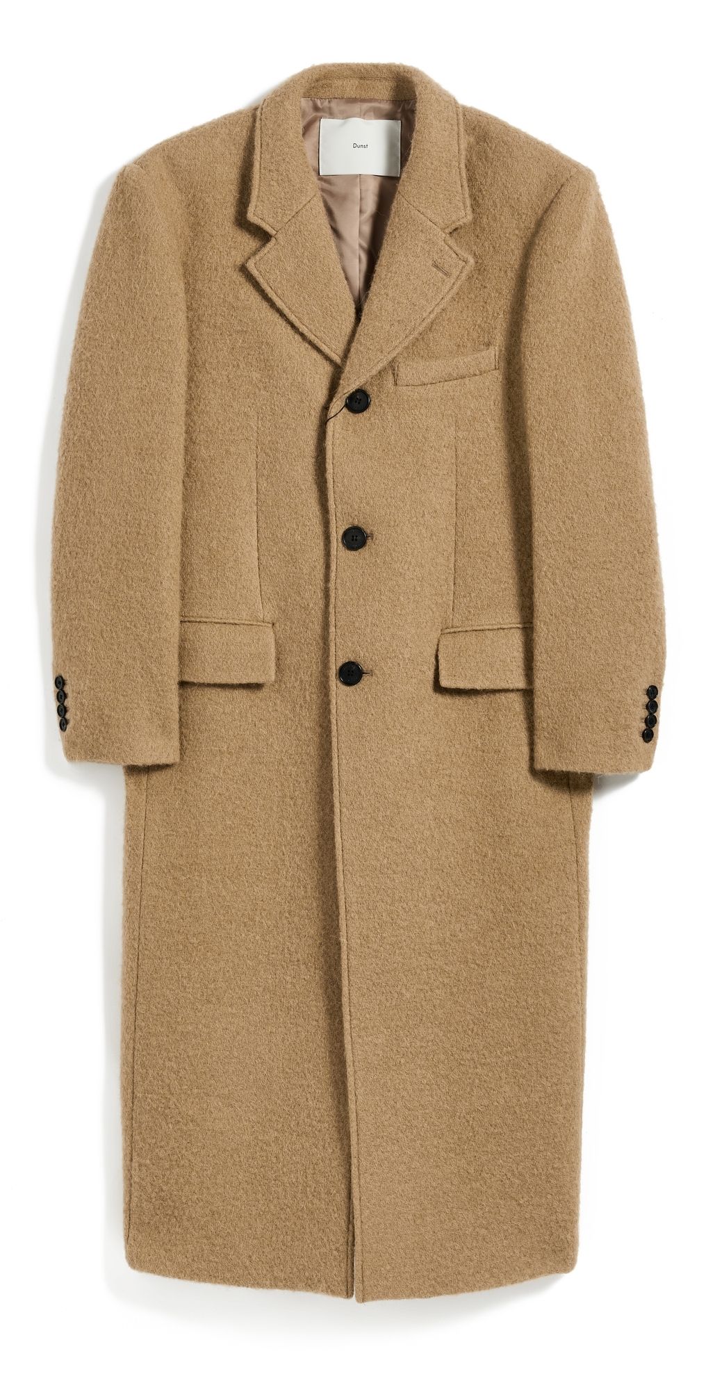 DUNST 2-Way 3 Button Boucle Wool Coat Camel XL