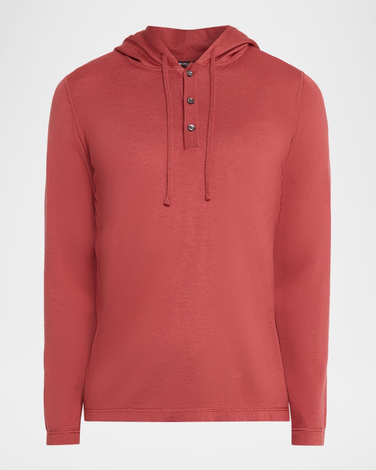 Men & apos;s Cashmere and Silk Half-Placket Hoodie