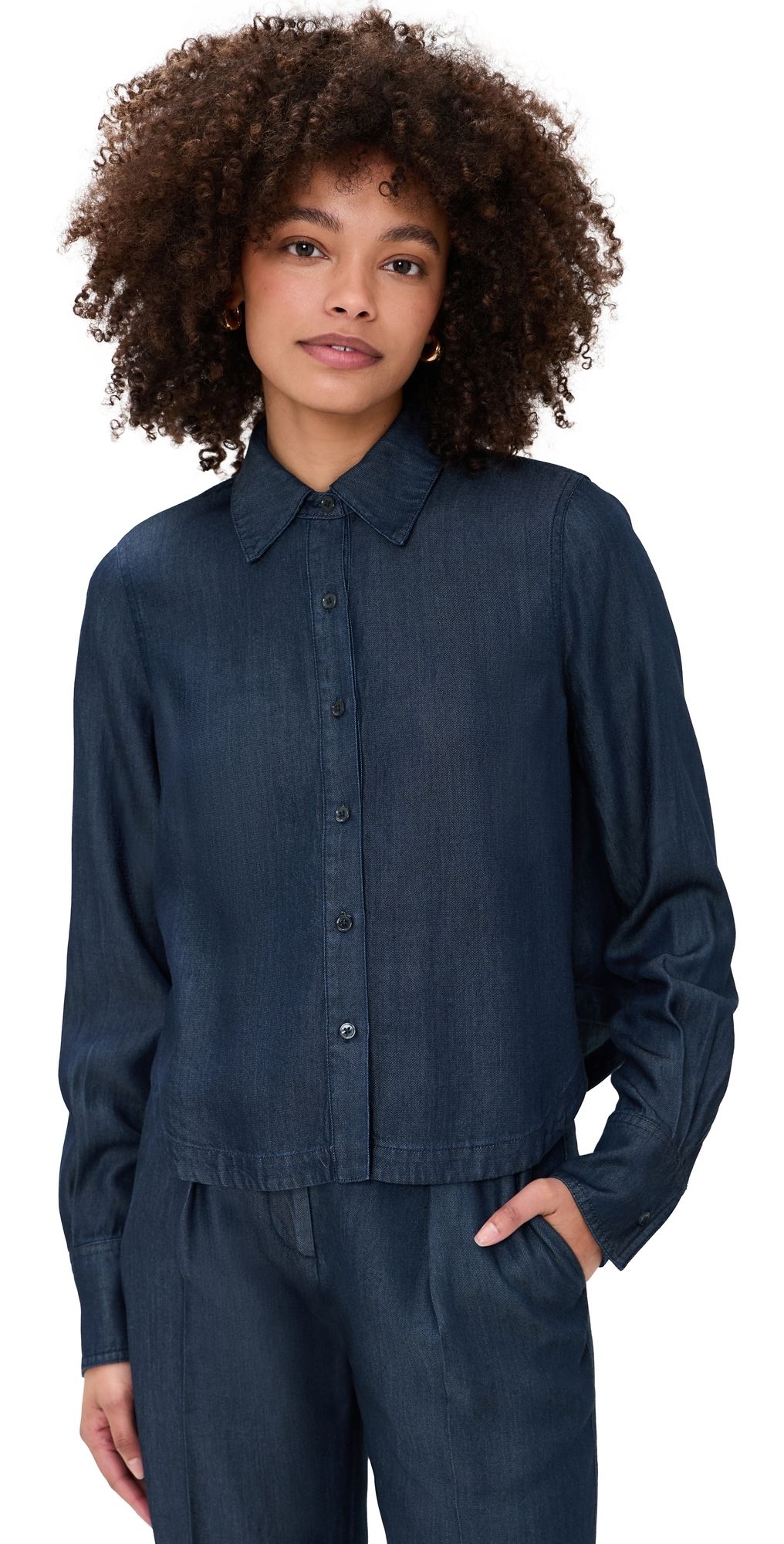 La Ligne Garment Dyed Button Down Shirt Indigo S