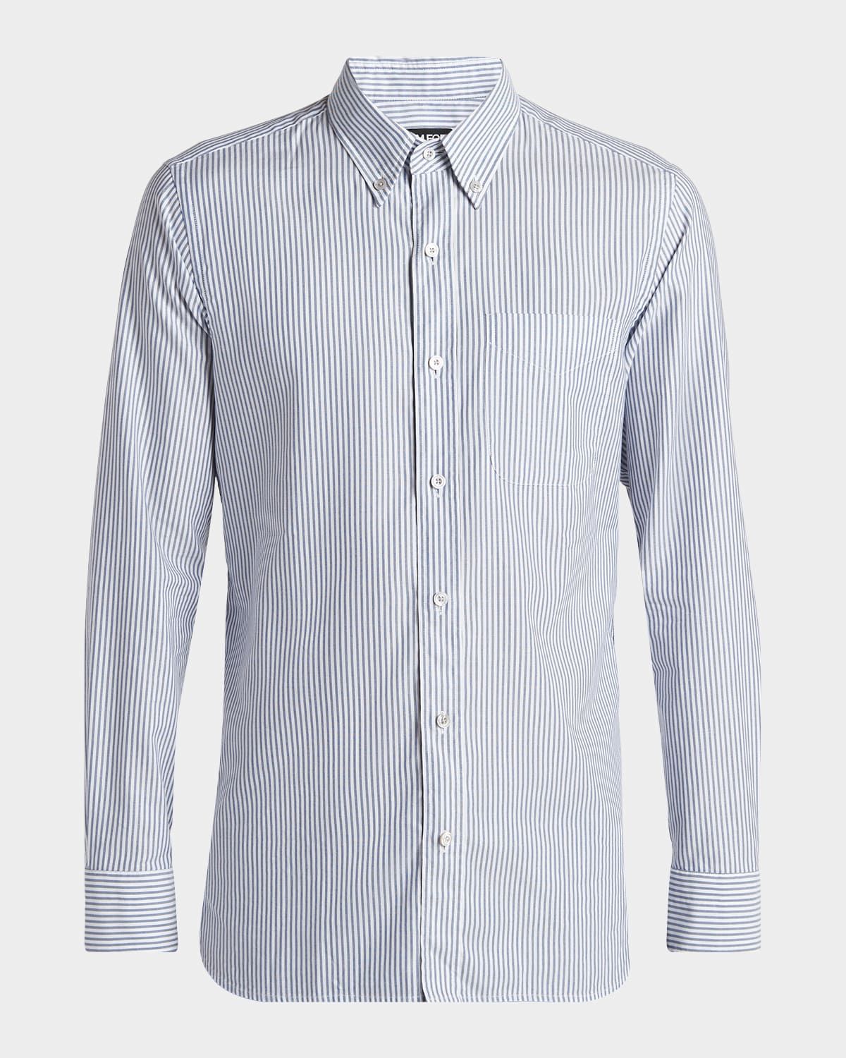 Men & apos;s Oxford Striped Slim-Fit Dress Shirt