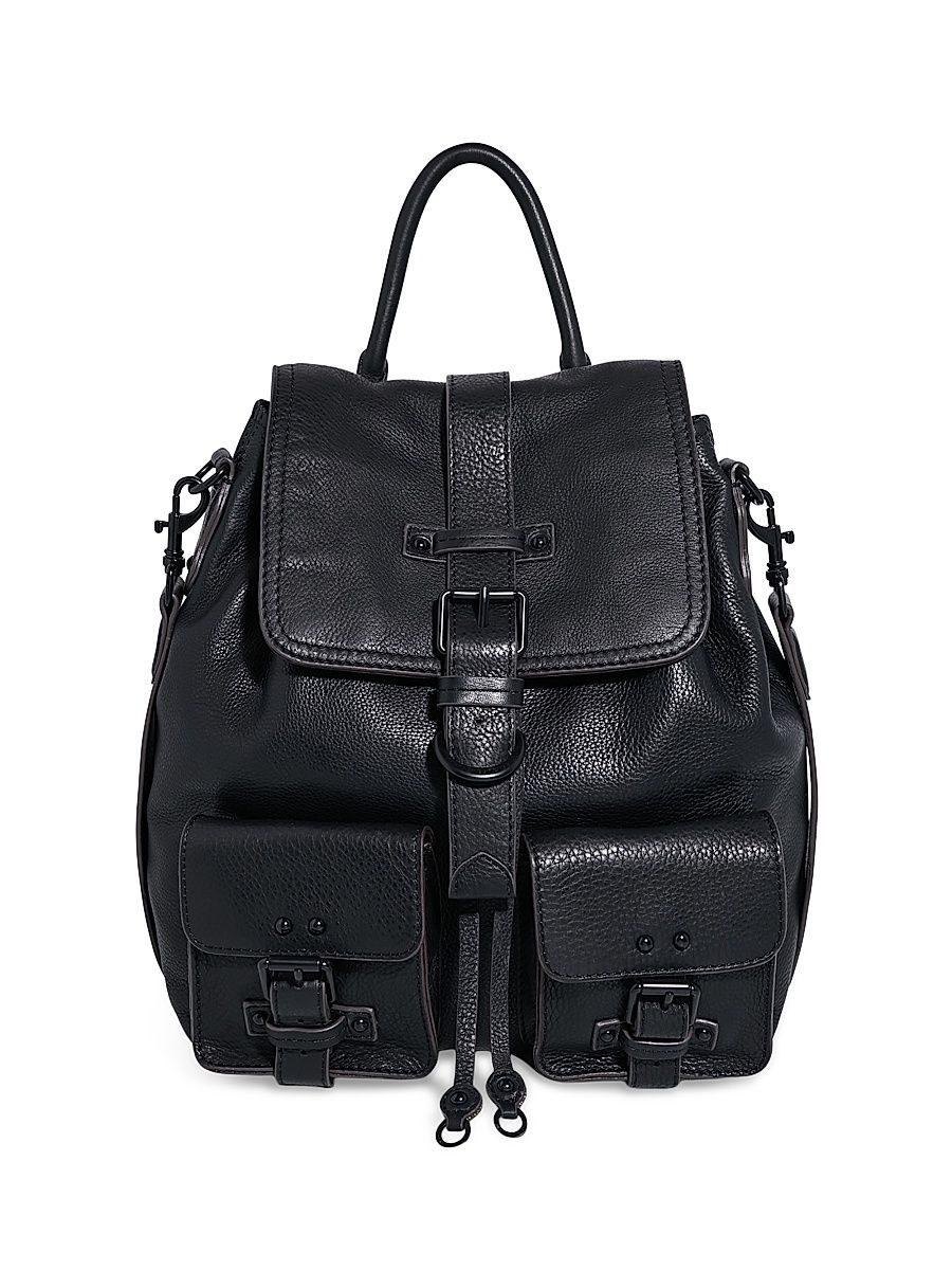 Women's Saddle-Up Leather Backpack - Black