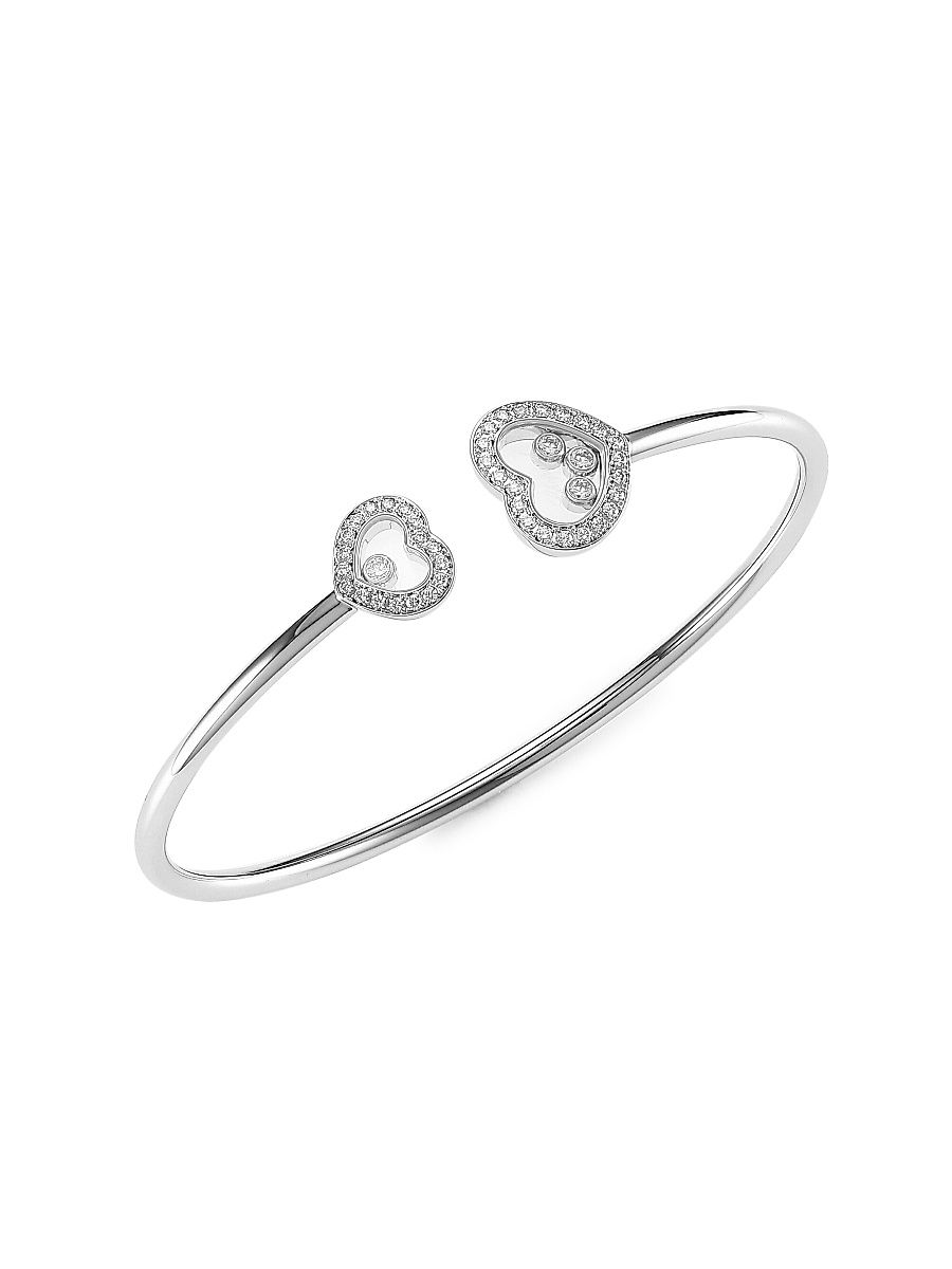 Women's Happy Diamonds 18K White Gold & Diamond Bangle Bracelet - White Gold