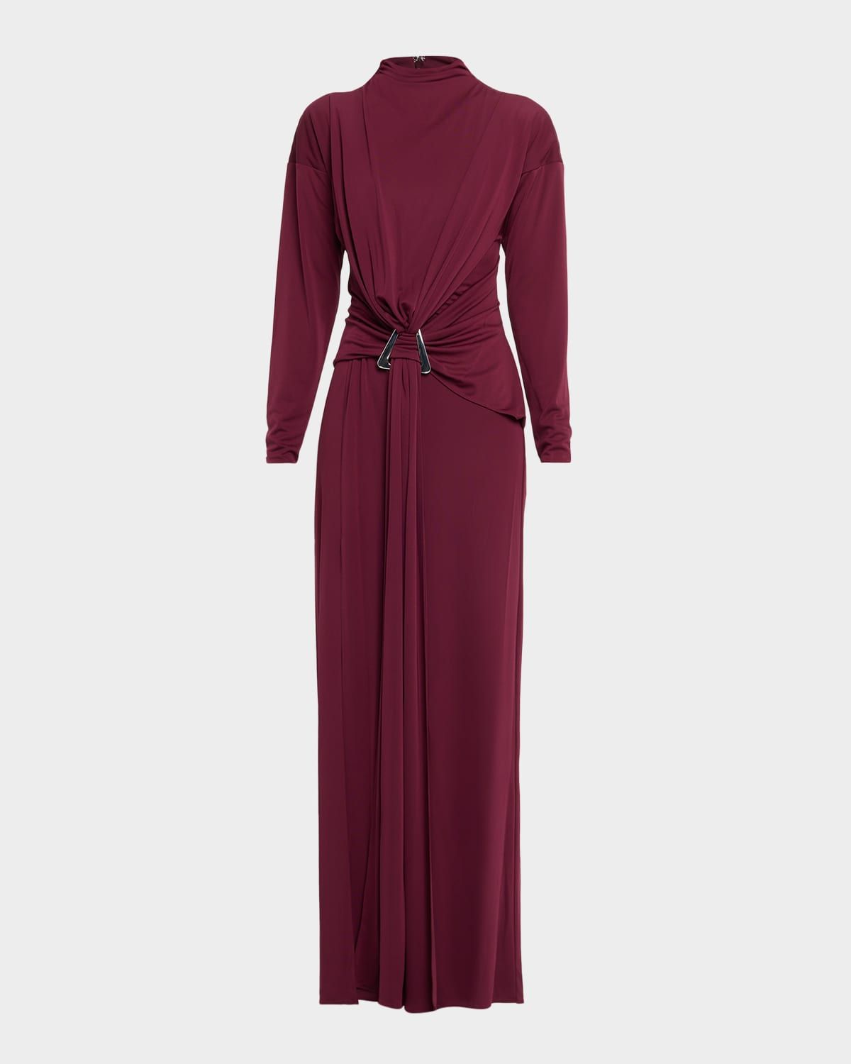 Remington Draped Matte Jersey Column Gown