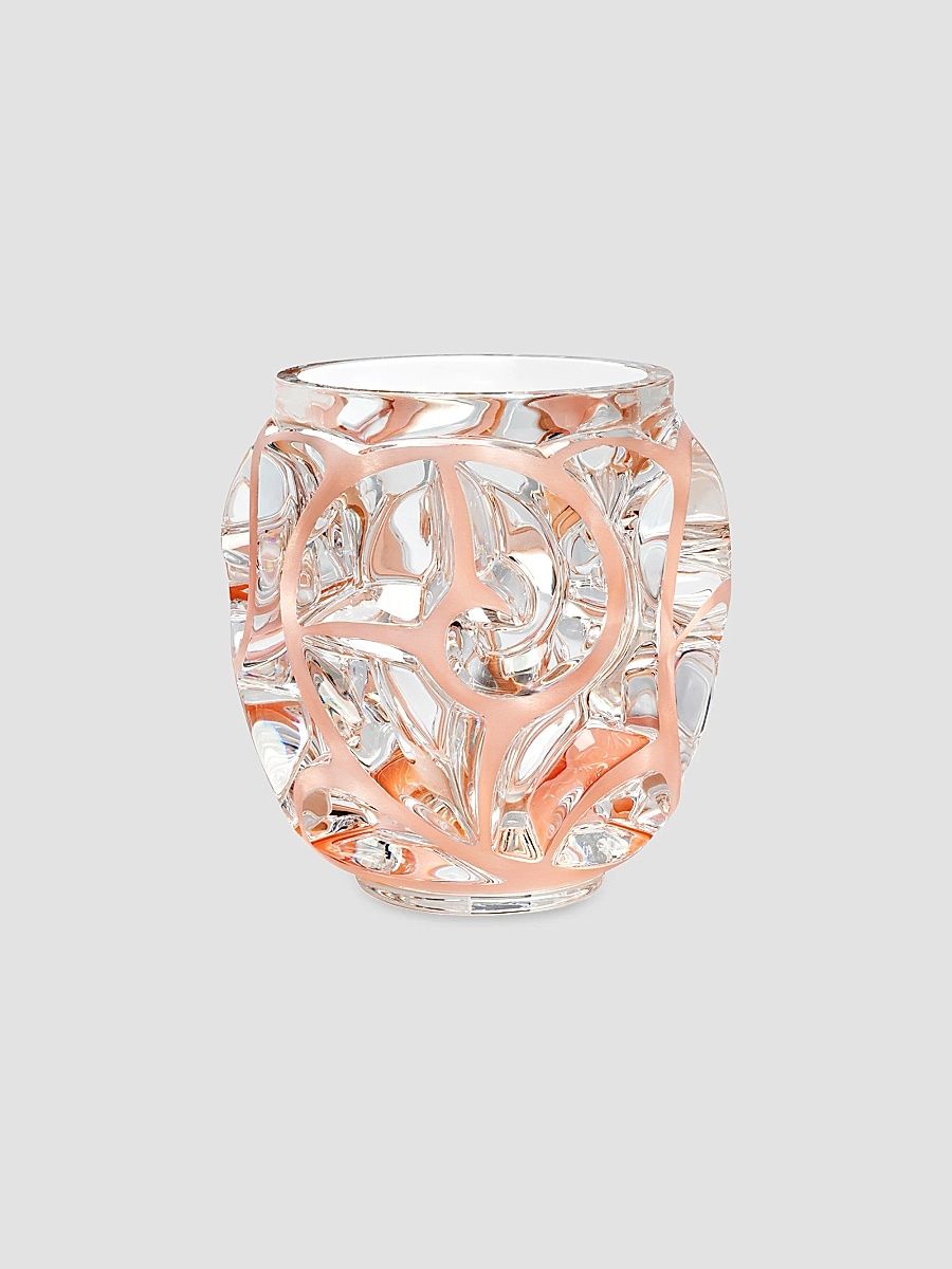 100 Years Tourbillons Small Crystal Vase - Coral Patina