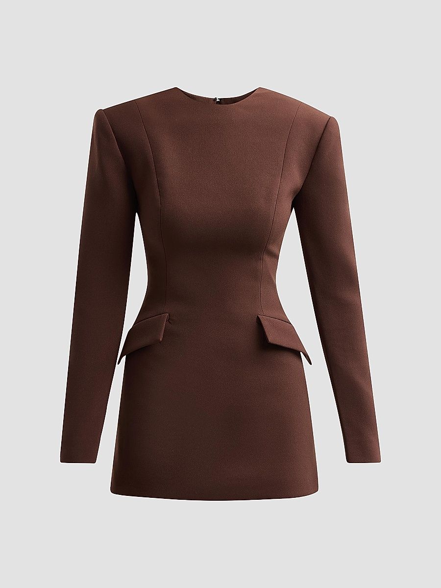 Women's Brette Tailored Mini Dress - Chocolate - Size Small